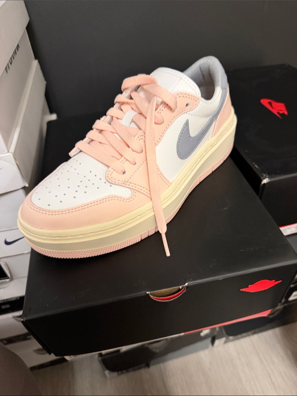 Nike Women’s Pastel Pink and Light Gray Low-Top Sneaker